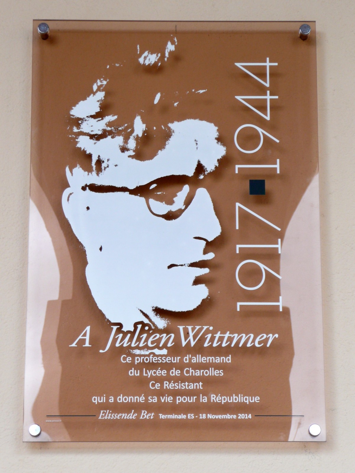 Plaque Julien Wittmer